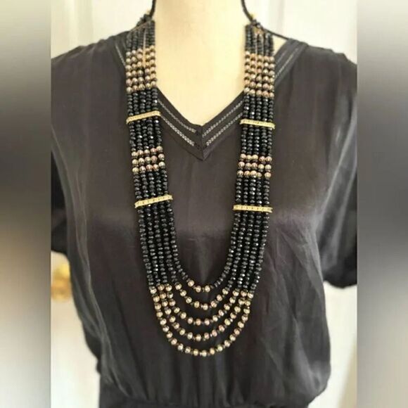 PAKISTANI INDIAN GORGEOUS‎ SPARKLY BRIDAL FORMAL LONG LAYERED NECKLACE MALA - Picture 6 of 9